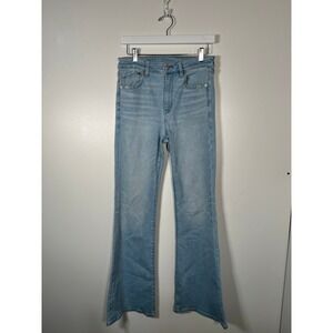 American Eagle Super High-Rise Flare Light Wash Next Level Stretch Jeans Size 8